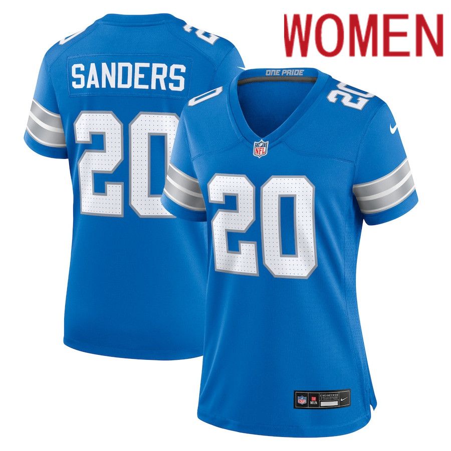 Women Detroit Lions #20 Barry Sanders Nike Blue Retired Player Game NFL Jersey